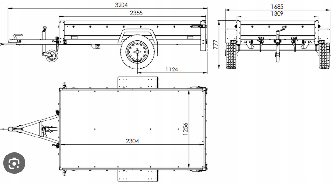 Przyczepka 1 oś DMC 750kg - Image